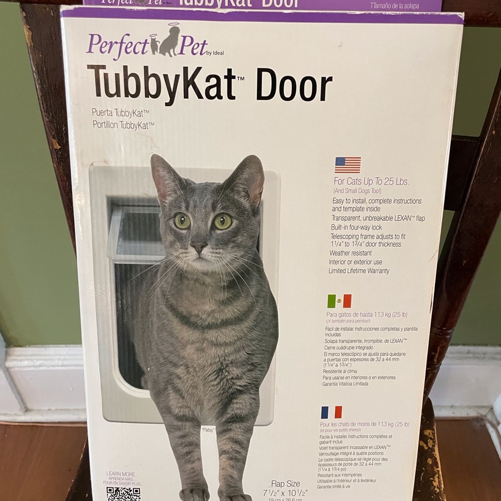 Perfect Pet TubbyKat Door in White  NIB